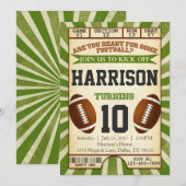 Football Ticket Birthday Party Uitnodiging (Voorkant / Achterkant)