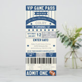 Football Ticket Birthday Uitnodiging (Staand voorkant)