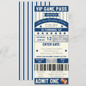 Football Ticket Birthday Uitnodiging (Voorkant / Achterkant)