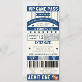 Football Ticket Birthday Uitnodiging