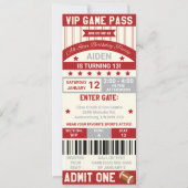 Football Ticket Birthday Uitnodiging (Voorkant)