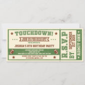  Football Ticket Birthday Uitnodiging (Voorkant)