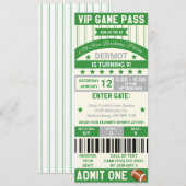 Football Ticket Birthday Uitnodiging (Voorkant / Achterkant)