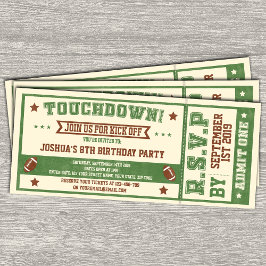  Football Ticket Birthday Uitnodiging