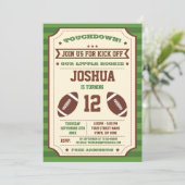  Football Ticket Birthday Uitnodiging (Staand voorkant)