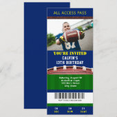 Football Ticket Birthday Uitnodiging (Voorkant / Achterkant)