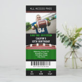 Football Ticket Birthday Uitnodiging (Staand voorkant)