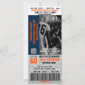 Football Ticket Blue en Oranje feestdag Kaart (Voorkant)