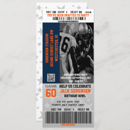 Football Ticket Blue en Oranje feestdag Kaart