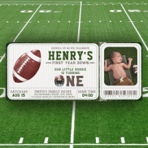 Football ticket eerste jaar down 1st verjaardagsfo