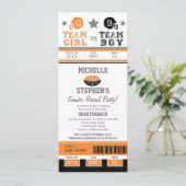 Football Ticket Gender onthulling Baby shower Kaart (Staand voorkant)