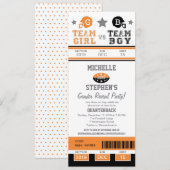 Football Ticket Gender onthulling Baby shower Kaart (Voorkant / Achterkant)