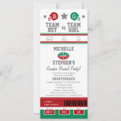 Football Ticket Gender onthulling Baby shower Kaart (Voorkant)