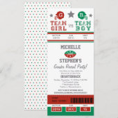 Football Ticket Gender onthulling Baby shower Kaart (Voorkant / Achterkant)