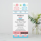 Football Ticket Gender onthulling Baby shower Kaart (Staand voorkant)