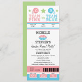 Football Ticket Gender onthulling Baby shower Kaart (Voorkant / Achterkant)