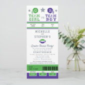 Football Ticket Gender onthulling Baby shower Kaart (Staand voorkant)