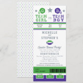 Football Ticket Gender onthulling Baby shower Kaart (Voorkant / Achterkant)