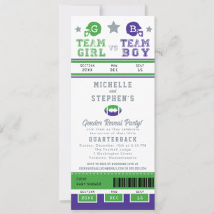 Football Ticket Gender onthulling Baby shower Kaart
