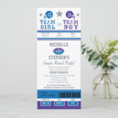 Football Ticket Gender onthulling Baby shower Kaart (Staand voorkant)