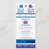 Football Ticket Gender onthulling Baby shower Kaart (Voorkant / Achterkant)