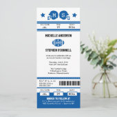 Football ticket huwelijksuitnodiging kaart (Staand voorkant)