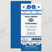 Football ticket huwelijksuitnodiging kaart (Voorkant / Achterkant)