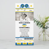 Football ticket huwelijksuitnodiging kaart (Staand voorkant)