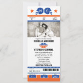 Football ticket huwelijksuitnodiging kaart (Voorkant)