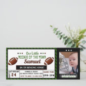 Football Ticket Rookie van het Jaar Verjaardag Fot Kaart (Staand voorkant)