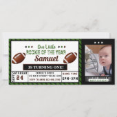 Football Ticket Rookie van het Jaar Verjaardag Fot Kaart (Voorkant)