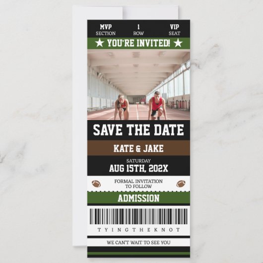 Football Ticket Sport leek uniek op de datum Kaart (Voorkant)