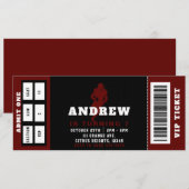 Football Ticket Verjaardagsfeestuitnodiging Kaart (Voorkant / Achterkant)