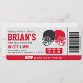 football ticket verjaardagsuitnodiging kaart (Voorkant)