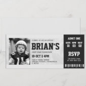 football ticket verjaardagsuitnodiging kaart (Voorkant / Achterkant)