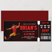 football ticket verjaardagsuitnodiging kaart (Voorkant / Achterkant)