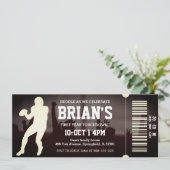 football ticket verjaardagsuitnodiging kaart (Staand voorkant)