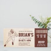 football ticket verjaardagsuitnodiging kaart (Staand voorkant)
