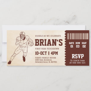 football ticket verjaardagsuitnodiging kaart