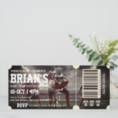 football ticket verjaardagsuitnodiging kaart (Staand voorkant)