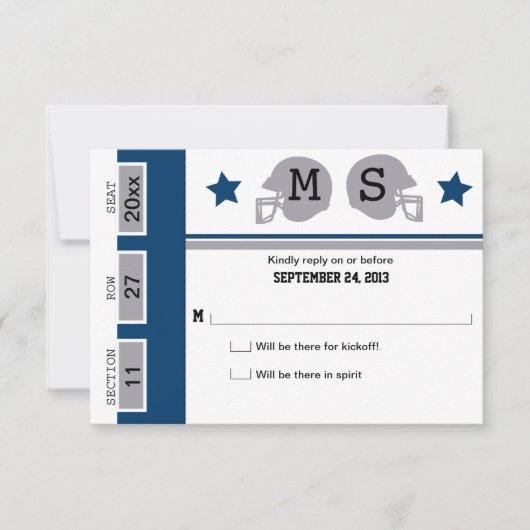 Football Ticket Wedding RSVP (Voorkant)