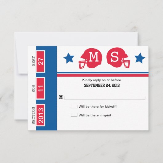 Football Ticket Wedding RSVP (Voorkant)