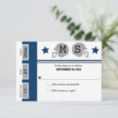 Football Ticket Wedding RSVP Kaartje (Staand voorkant)