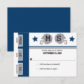 Football Ticket Wedding RSVP Kaartje (Voorkant / Achterkant)