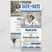 Football Ticket Wedding Save the Date (Voorkant / Achterkant)