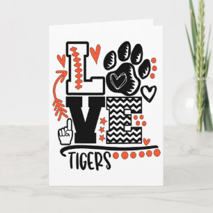Football Tigers Paw Moeder School Spirit Kaart
