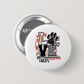 Football Tigers Poot Moeder School Geest Ronde Button 5,7 Cm (Voorkant /achterkant)