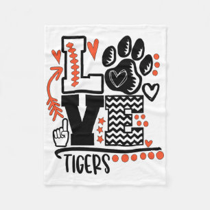 Football Tigers Poot Moeder School Spirit  Fleece Deken