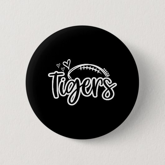 Football Tigers School Sports Fan Team Spirit Ronde Button 5,7 Cm (Voorkant)