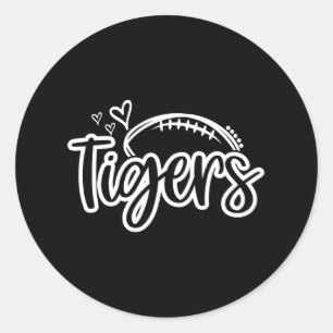 Football Tigers School Sports Fan Team Spirit Ronde Sticker